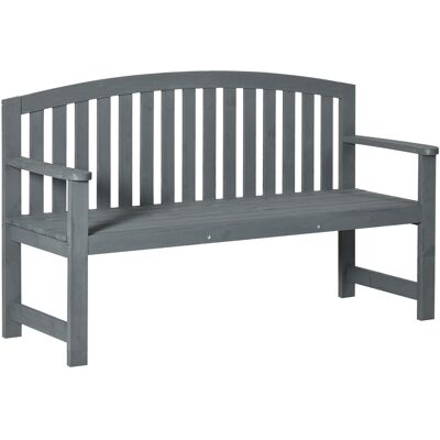 Outsunny 2-Sitzer Gartenbank Holz, wetterfest Sitzbank, Gartenmöbel mit Rückenlehnen, Parkbank 240 kg belastbar, Balkonbank, Holzbank für Balkon Terrasse, Garten, 143 x 51 x 85 cm, Grau Aosom Outsunny 2-Sitzer Gartenbank Holz, wetterfest Sitzbank, Gartenmöbel mit Rückenlehnen, Parkbank 240 kg belastbar, Balkonbank, Holzbank für Balkon Terrasse, Garten, 143 x 51 x 85 cm, Grau Aosom
