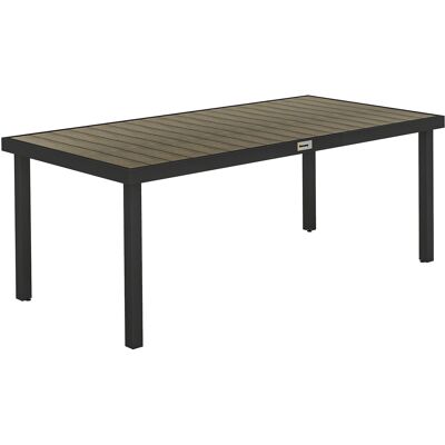 Outsunny Gartentisch Aluminium 190x90cm Wetterfest Buffettisch mit Holz-Optik Outsunny Gartentisch Aluminium 190x90cm Wetterfest Buffettisch mit Holz-Optik