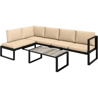 Outsunny 4-teiliges Gartenmöbel-Set, Sofa-Set mit 2 Zweisitzern, armloser Stuhl, Couchtisch, Metallrahmen, Texteline-Mesh, für Balkon, Khaki Aosom Outsunny 4-teiliges Gartenmöbel-Set, Sofa-Set mit 2 Zweisitzern, armloser Stuhl, Couchtisch, Metallrahmen, Texteline-Mesh, für Balkon, Khaki Aosom