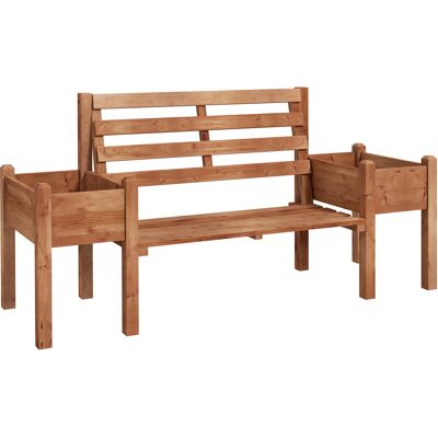 Outsunny Gartenbank, 2-Sitzer Sitzbank, Holzbank, Balkonbank mit Blumenkasten, für Garten, Terrasse, bis 240 kg Belastbar Aosom Outsunny Gartenbank, 2-Sitzer Sitzbank, Holzbank, Balkonbank mit Blumenkasten, für Garten, Terrasse, bis 240 kg Belastbar Aosom