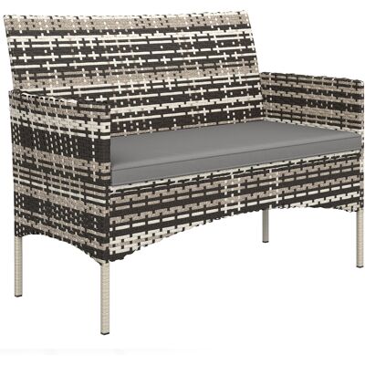 Outsunny Gartensofa 2-Sitzer Rattansofa mit Kissen Loungesofa, Wetterfest Couch für Garten Terrasse Balkon, Poly Rattan, Hellgrau Aosom Outsunny Gartensofa 2-Sitzer Rattansofa mit Kissen Loungesofa, Wetterfest Couch für Garten Terrasse Balkon, Poly Rattan, Hellgrau Aosom