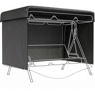 Outsunny Hollywoodschaukel Abdeckung 3 Sitzer, Wasserdicht Winterfest Schutzhülle für Gartenschaukel, Winddicht UV-Beständig Abdeckplane für Gartenmöbel, Hängesessel, 215 x 155 x 150 cm Schwarz Aosom Outsunny Hollywoodschaukel Abdeckung 3 Sitzer, Wasserdicht Winterfest Schutzhülle für Gartenschaukel, Winddicht UV-Beständig Abdeckplane für Gartenmöbel, Hängesessel, 215 x 155 x 150 cm Schwarz Aosom