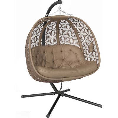 Outsunny Hängesessel mit Gestell für 2 Personen faltbar Hängekorb mit dick Kissen Getränkehaltern Sicherheitsgurt, XXL Eiförmiger Hängeschaukel bis 240 kg Schaukelsessel für Indoor Outdoor Garten Sand Aosom Outsunny Hängesessel mit Gestell für 2 Personen faltbar Hängekorb mit dick Kissen Getränkehaltern Sicherheitsgurt, XXL Eiförmiger Hängeschaukel bis 240 kg Schaukelsessel für Indoor Outdoor Garten Sand Aosom