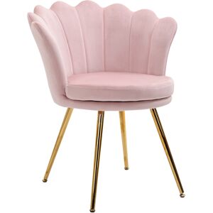 HOMCOM Sessel Wohnzimmer Relaxsessel Loungesessel mit lotusförmigem Design Polstersessel mit Metallbeine, Samtoptik, Einzelsessel für Schlafzimmer, Rosa Aosom HOMCOM Sessel Wohnzimmer Relaxsessel Loungesessel mit lotusförmigem Design Polstersessel mit Metallbeine, Samtoptik, Einzelsessel für Schlafzimmer, Rosa Aosom