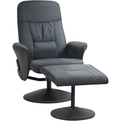 HOMCOM Relaxsessel mit Fußhocker, Elektrischer Massagesessel mit Liegefunktion, 10 Massagepunkte, Drehbarer Fernsehsessel mit Seitentasche, Fernbedienung, Kunstleder, Dunkelgrau Aosom HOMCOM Relaxsessel mit Fußhocker, Elektrischer Massagesessel mit Liegefunktion, 10 Massagepunkte, Drehbarer Fernsehsessel mit Seitentasche, Fernbedienung, Kunstleder, Dunkelgrau Aosom