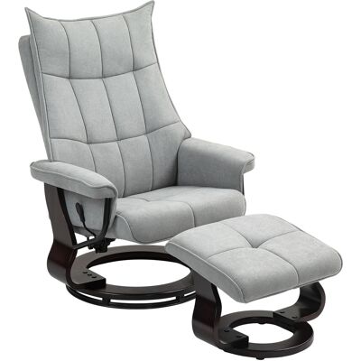 HOMCOM Relaxsessel mit Hocker, Drehbar Fernsehsessel mit Liegefunktion, Wippfunktion, Liegesessel mit doppellagiger hoher Rückenlehne, Samtoptik, für Wohnzimmer, Schlafzimmer, Grau Aosom HOMCOM Relaxsessel mit Hocker, Drehbar Fernsehsessel mit Liegefunktion, Wippfunktion, Liegesessel mit doppellagiger hoher Rückenlehne, Samtoptik, für Wohnzimmer, Schlafzimmer, Grau Aosom