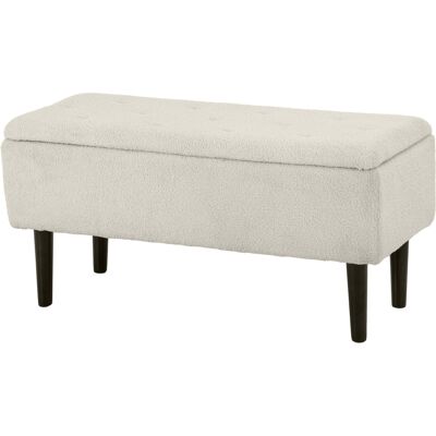 HOMCOM Aufbewahrungsbank Samt Hocker Holzbeine Kautschukholz für Wohnzimmer Schlafzimmer Eingang 95 x 38 x 45 cm Beige Aosom HOMCOM Aufbewahrungsbank Samt Hocker Holzbeine Kautschukholz für Wohnzimmer Schlafzimmer Eingang 95 x 38 x 45 cm Beige Aosom