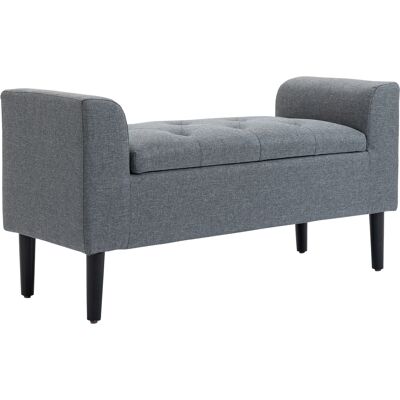 HOMCOM Sitzbank mit Stauraum, Polsterbank mit Leinenoptik, Holzbeine, Bettbank belastbar bis 130 kg, für Wohnzimmer Schlafzimmer Flur, 116 x 44 x 58 cm Hellgrau Aosom HOMCOM Sitzbank mit Stauraum, Polsterbank mit Leinenoptik, Holzbeine, Bettbank belastbar bis 130 kg, für Wohnzimmer Schlafzimmer Flur, 116 x 44 x 58 cm Hellgrau Aosom