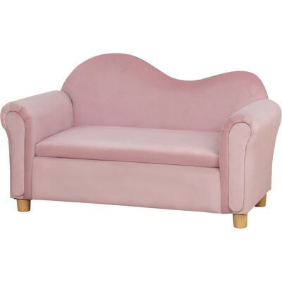 HOMCOM Kindersofa Stauraum Rosa Vlies Zweisitzer 3-5 Jahre 84x41,5x48,5cm Aosom HOMCOM Kindersofa Stauraum Rosa Vlies Zweisitzer 3-5 Jahre 84x41,5x48,5cm Aosom