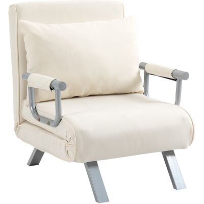HOMCOM - 3-in-1 Schlafsofa mit Armlehne - Creme - Sleeper sofa HOMCOM - 3-in-1 Schlafsofa mit Armlehne - Creme - Sleeper sofa