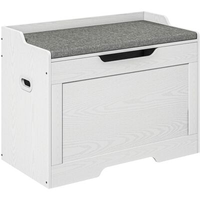 HOMCOM 103 Liter Aufbewahrungstruhe mit Deckel, Sitzfläche, Sitztruhe mit Stauraum, abnehmbar Sitzkissen, für Wohnzimmer, Schlafzimmer, Weiß Aosom HOMCOM 103 Liter Aufbewahrungstruhe mit Deckel, Sitzfläche, Sitztruhe mit Stauraum, abnehmbar Sitzkissen, für Wohnzimmer, Schlafzimmer, Weiß Aosom
