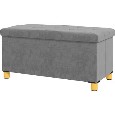 HOMCOM - Sitzbank mit Stauraum - Grau - 76x38x38 cm - Ottoman HOMCOM - Sitzbank mit Stauraum - Grau - 76x38x38 cm - Ottoman
