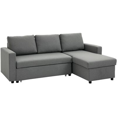 HOMCOM Ecksofa mit Schlaffunktion, Stauraum, Bettkasten, Eckcouch, Chaiselongue, Schlafsofa, Stoffsofa, L-Form, 211,5 x 146 x 85 cm Aosom HOMCOM Ecksofa mit Schlaffunktion, Stauraum, Bettkasten, Eckcouch, Chaiselongue, Schlafsofa, Stoffsofa, L-Form, 211,5 x 146 x 85 cm Aosom