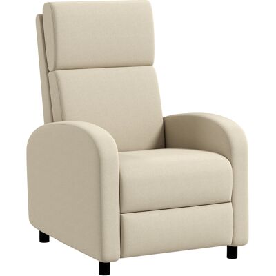 HOMCOM Relaxsessel Fernsehsessel mit Liegefunktion gepolstert TV-Sessel Liegesessel mit Leinenoptik, Fußstütze, bis 120 kg Belastbar, für Wohnzimmer, Cremeweiß Aosom HOMCOM Relaxsessel Fernsehsessel mit Liegefunktion gepolstert TV-Sessel Liegesessel mit Leinenoptik, Fußstütze, bis 120 kg Belastbar, für Wohnzimmer, Cremeweiß Aosom