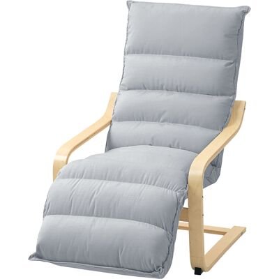 HOMCOM Loungesessel Sessel mit verstellbarem Fußteil, Samtoptik für Wohnzimmer Schwingstuhl mit Armlehne, Relaxsessel, Lesesessel Hellgrau Aosom HOMCOM Loungesessel Sessel mit verstellbarem Fußteil, Samtoptik für Wohnzimmer Schwingstuhl mit Armlehne, Relaxsessel, Lesesessel Hellgrau Aosom