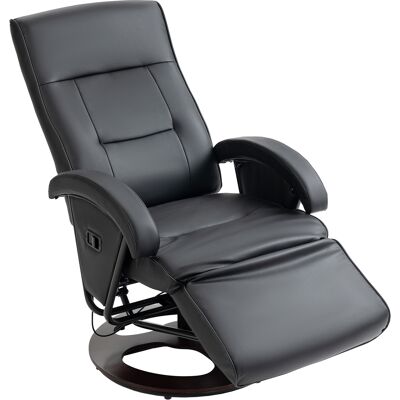 HOMCOM Relaxsessel Drehbarer Fernsehsessel mit Liegefunktion, Liegesessel TV-Sessel mit Verstellbarer Rückenlehne, Fußablage, Ruhesessel für Wohnzimmer, Kunstleder, Schwarz Aosom HOMCOM Relaxsessel Drehbarer Fernsehsessel mit Liegefunktion, Liegesessel TV-Sessel mit Verstellbarer Rückenlehne, Fußablage, Ruhesessel für Wohnzimmer, Kunstleder, Schwarz Aosom