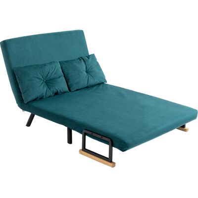 HOMCOM - 2-Sitzer Schlafsofa - Blau - Velvet-Oberfläche HOMCOM - 2-Sitzer Schlafsofa - Blau - Velvet-Oberfläche