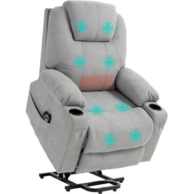HOMCOM Fernsehsessel Aufstehhilfe elektrisch Relaxsessel Liegefunktion Heizfunktion 1 Motor Massagefunktion Taschenfederkern Hellgrau Aosom HOMCOM Fernsehsessel Aufstehhilfe elektrisch Relaxsessel Liegefunktion Heizfunktion 1 Motor Massagefunktion Taschenfederkern Hellgrau Aosom