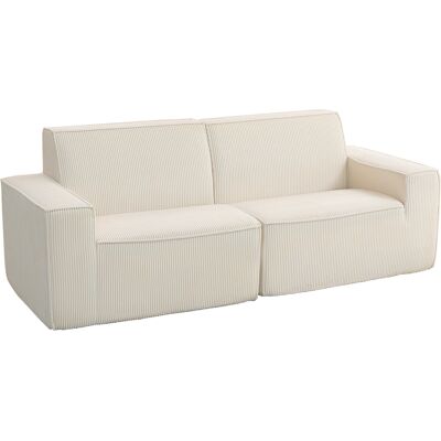HOMCOM 3-Sitzer-Sofa in Cord-Velours 230 cm, modernes Sofa mit gepolsterter Sitzfläche und Armlehnen, kein Zusammenbau erforderlich, für Wohnzimmer, Schlafzimmer, Büro, beige Aosom HOMCOM 3-Sitzer-Sofa in Cord-Velours 230 cm, modernes Sofa mit gepolsterter Sitzfläche und Armlehnen, kein Zusammenbau erforderlich, für Wohnzimmer, Schlafzimmer, Büro, beige Aosom