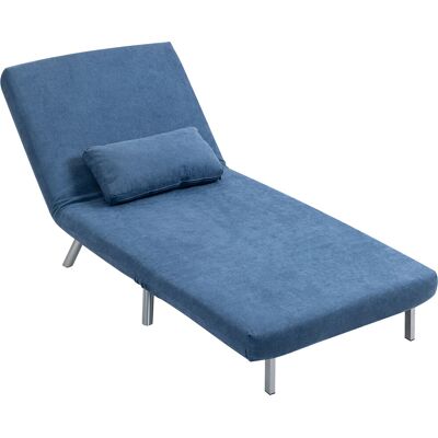 HOMCOM Schlafsessel 2-in-1 klappbar Schlafsofa mit Bettfunktion Relaxsessel mit Verstellbarer Rückenlehne, abnehmbar Kissen, Samtoptik, Gästebett bis 120 kg, Sofabett für Wohnzimmer, Schlafzimmer Blau Aosom HOMCOM Schlafsessel 2-in-1 klappbar Schlafsofa mit Bettfunktion Relaxsessel mit Verstellbarer Rückenlehne, abnehmbar Kissen, Samtoptik, Gästebett bis 120 kg, Sofabett für Wohnzimmer, Schlafzimmer Blau Aosom