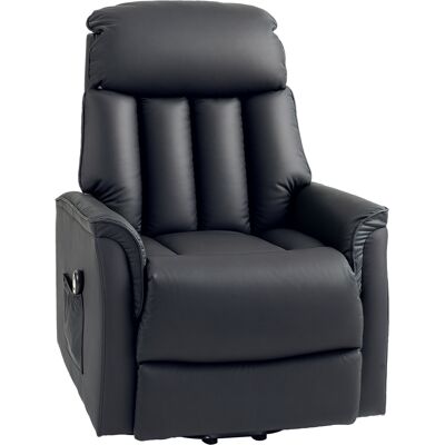 HOMCOM Relaxsessel Elektrisch Fernsehsessel mit Aufstehhilfe, Liegefunktion, Massagesessel mit Fußteil, Seitentasche, Fernbedienung, für Wohnzimmer, bis 150 kg, Kunstleder, Schwarz Aosom HOMCOM Relaxsessel Elektrisch Fernsehsessel mit Aufstehhilfe, Liegefunktion, Massagesessel mit Fußteil, Seitentasche, Fernbedienung, für Wohnzimmer, bis 150 kg, Kunstleder, Schwarz Aosom