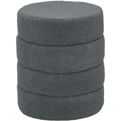 HOMCOM Sitzhocker, Fußhocker, Runder Polsterhocker, Fußstütze mit Sitzkissen, für Wohnzimmer, Schlafzimmer, Dunkelgrau, Ø40 x 45 cm Aosom HOMCOM Sitzhocker, Fußhocker, Runder Polsterhocker, Fußstütze mit Sitzkissen, für Wohnzimmer, Schlafzimmer, Dunkelgrau, Ø40 x 45 cm Aosom