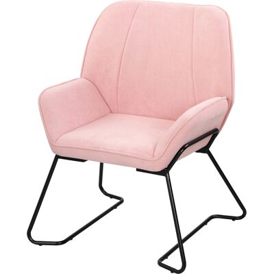 HOMCOM Moderner Loungesessel Lesesessel mit breitem und gepolstertem Sitzbezug aus Samt Metallbeine Sessel für Wohnzimmer Wohnzimmer Rosa Aosom HOMCOM Moderner Loungesessel Lesesessel mit breitem und gepolstertem Sitzbezug aus Samt Metallbeine Sessel für Wohnzimmer Wohnzimmer Rosa Aosom