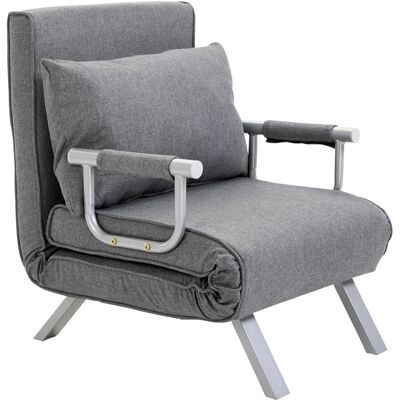 HOMCOM Schlafsofa Schlafcouch mit Verstellbarer Rückenlehne, Wurfkissen, Sofa mit Schlaffunktion, Leinenoptik, Armlehne, Couch für Wohnzimmer, Schlafzimmer, Grau Aosom HOMCOM Schlafsofa Schlafcouch mit Verstellbarer Rückenlehne, Wurfkissen, Sofa mit Schlaffunktion, Leinenoptik, Armlehne, Couch für Wohnzimmer, Schlafzimmer, Grau Aosom