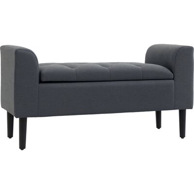 HOMCOM Sitzbank mit Stauraum Polsterbank Sitzhocker Sitztruhe bis 130 kg belastbar, Leinen-Touch Dunkelgrau, 116 x 44 x 58 cm für Flur & Wohnzimmer Aosom.de HOMCOM Sitzbank mit Stauraum Polsterbank Sitzhocker Sitztruhe bis 130 kg belastbar, Leinen-Touch Dunkelgrau, 116 x 44 x 58 cm für Flur & Wohnzimmer Aosom.de