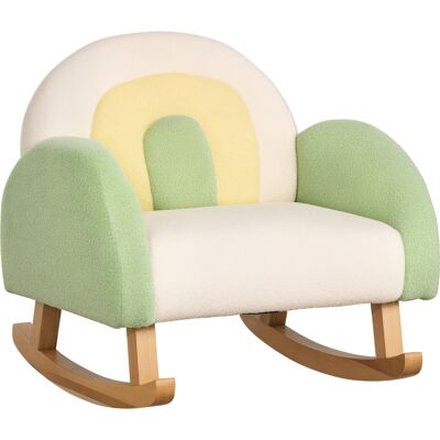 HOMCOM Schaukelstuhl Kindersofa kuscheliger Kindersessel Eukalyptusholz in Lammfellimitat grün ab 3 Jahre ideal für Kinderzimmer Aosom.de HOMCOM Schaukelstuhl Kindersofa kuscheliger Kindersessel Eukalyptusholz in Lammfellimitat grün ab 3 Jahre ideal für Kinderzimmer Aosom.de