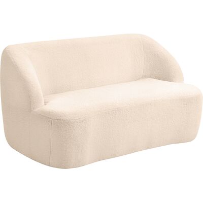 HOMCOM Canapé 2 places Kleines Sofa aus Frotteegewebe 142 cm Modernes Design mit geschwungenem Rücken- und Sitzbereich, ideal für Schlafzimmer, Wohnung, kleine Räume, kein Zusammenbau nötig, Beige Aosom HOMCOM Canapé 2 places Kleines Sofa aus Frotteegewebe 142 cm Modernes Design mit geschwungenem Rücken- und Sitzbereich, ideal für Schlafzimmer, Wohnung, kleine Räume, kein Zusammenbau nötig, Beige Aosom