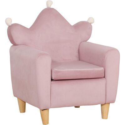 HOMCOM Kinderstuhl mit Kronenrücken und Dichter Polsterung, Kinderstuhl aus niederländischem Samtstoff und Holz, 50,2x41,9x57,8 cm, Rosa Aosom HOMCOM Kinderstuhl mit Kronenrücken und Dichter Polsterung, Kinderstuhl aus niederländischem Samtstoff und Holz, 50,2x41,9x57,8 cm, Rosa Aosom
