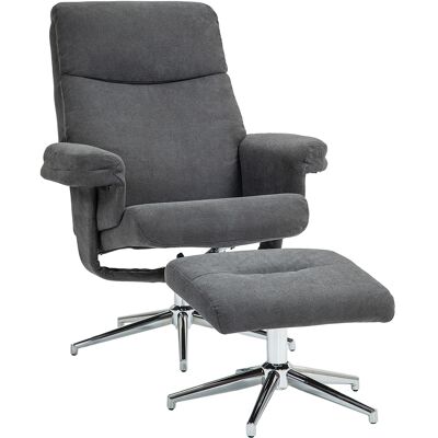HOMCOM Relaxsessel mit Hocker, Gepolstert Fernsehsessel mit Liegefunktion, Liegesessel mit Samtoptik, bis150 kg belastbar, für Wohnzimmer, Schlafzimmer, Dunkelgrau Aosom HOMCOM Relaxsessel mit Hocker, Gepolstert Fernsehsessel mit Liegefunktion, Liegesessel mit Samtoptik, bis150 kg belastbar, für Wohnzimmer, Schlafzimmer, Dunkelgrau Aosom