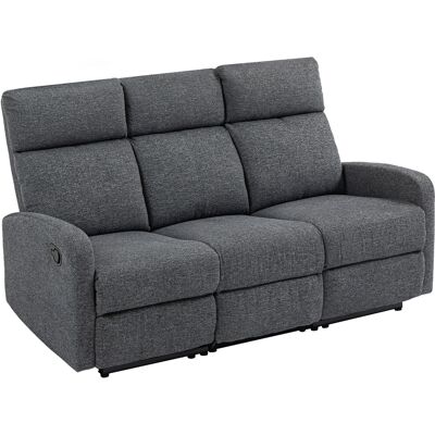 HOMCOM Relaxsessel 3 Sitzer Fernsehsessel Liegesessel mit Liegefunktion Sessel mit individuell verstellbarer Rückenlehne, Ruhesessel mit Chenille-Optik für Wohnzimmer Schlafzimmer, Grau Aosom HOMCOM Relaxsessel 3 Sitzer Fernsehsessel Liegesessel mit Liegefunktion Sessel mit individuell verstellbarer Rückenlehne, Ruhesessel mit Chenille-Optik für Wohnzimmer Schlafzimmer, Grau Aosom