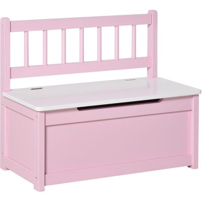 HOMCOM 2-in-1 Spielzeugtruhe für Kinder, klappbarer Deckel mit Sicherheitscharniere, Aufbewahrungsbank mit Rückenlehne, für Wohnzimmer, Flur, 60 x 30 x 50 cm, rosa Aosom HOMCOM 2-in-1 Spielzeugtruhe für Kinder, klappbarer Deckel mit Sicherheitscharniere, Aufbewahrungsbank mit Rückenlehne, für Wohnzimmer, Flur, 60 x 30 x 50 cm, rosa Aosom