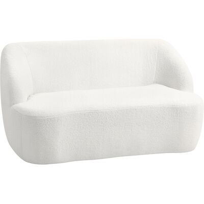 HOMCOM Sofa 2-Sitzer 142 cm Couch Polstersofa mit Armlehne, geschwungenem Design, Modernes Doppelsofa mit Viles-Optik, Loungesofa für Wohnzimmer, Keine Montage erforderlich Cremeweiß Aosom HOMCOM Sofa 2-Sitzer 142 cm Couch Polstersofa mit Armlehne, geschwungenem Design, Modernes Doppelsofa mit Viles-Optik, Loungesofa für Wohnzimmer, Keine Montage erforderlich Cremeweiß Aosom