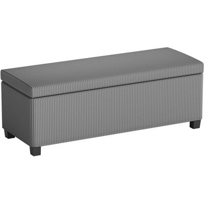 HOMCOM Sitzbank mit Stauraum Polsterbank 112 x 42 x 40 cm mit abnehmbarem Deckel, Cord-Optik, Bank Sitztruhe für Wohnzimmer, Schlafzimmer, Flur, Grau Aosom HOMCOM Sitzbank mit Stauraum Polsterbank 112 x 42 x 40 cm mit abnehmbarem Deckel, Cord-Optik, Bank Sitztruhe für Wohnzimmer, Schlafzimmer, Flur, Grau Aosom
