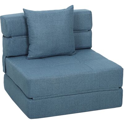 HOMCOM Schlafsessel klappbar, Schlafsofa, 2-in-1 Klappsessel mit Bettfunktion, Relaxsessel mit Kissen, Gästebett für Wohnzimmer, Schlafzimmer, bis 120 kg Belastbar, Dunkelblau Aosom HOMCOM Schlafsessel klappbar, Schlafsofa, 2-in-1 Klappsessel mit Bettfunktion, Relaxsessel mit Kissen, Gästebett für Wohnzimmer, Schlafzimmer, bis 120 kg Belastbar, Dunkelblau Aosom