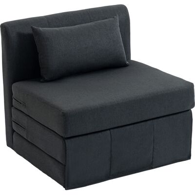HOMCOM 2-in-1 Schlafsessel Klappbares Sofa-Bett mit Leinenstruktur, Gepolstertes Gästebett Klappstuhl Umwandelbarer Bodenstuhl für Wohnzimmer Schlafzimmer, 80 x 75 x 74 cm, Dunkelgrau Aosom HOMCOM 2-in-1 Schlafsessel Klappbares Sofa-Bett mit Leinenstruktur, Gepolstertes Gästebett Klappstuhl Umwandelbarer Bodenstuhl für Wohnzimmer Schlafzimmer, 80 x 75 x 74 cm, Dunkelgrau Aosom