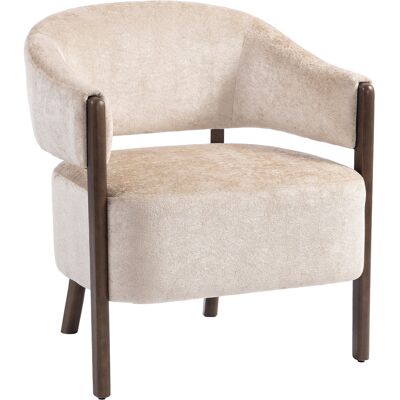HOMCOM Loungesessel Sessel mit Chenille-Optik, Relaxsessel mit Holzbeinen, Moderner Polsterstuhl Armlehnstuhl für Wohnzimmer, Schlafzimmer, Beige Aosom HOMCOM Loungesessel Sessel mit Chenille-Optik, Relaxsessel mit Holzbeinen, Moderner Polsterstuhl Armlehnstuhl für Wohnzimmer, Schlafzimmer, Beige Aosom
