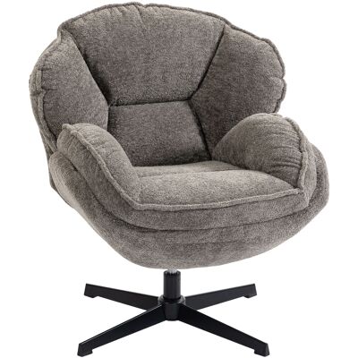 HOMCOM Ohrensessel Drehbarer Loungesessel Geplosterter Sessel mit Samtoptik, Metallbeine, Bequemer Relaxsessel für Wohnzimmer, Schlafzimmer, Grau Aosom HOMCOM Ohrensessel Drehbarer Loungesessel Geplosterter Sessel mit Samtoptik, Metallbeine, Bequemer Relaxsessel für Wohnzimmer, Schlafzimmer, Grau Aosom