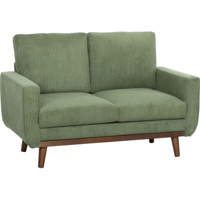 HOMCOM Sofa 2 Sitzer 134 cm Cord Couch mit dicker Rückenlehne, Holzlatten-Akzent, Armlehne Bequeme Moderne Stoffcouch für kleine Räume, Wohnzimmer, Schlafzimmer, einfache Montage, Grün Aosom HOMCOM Sofa 2 Sitzer 134 cm Cord Couch mit dicker Rückenlehne, Holzlatten-Akzent, Armlehne Bequeme Moderne Stoffcouch für kleine Räume, Wohnzimmer, Schlafzimmer, einfache Montage, Grün Aosom