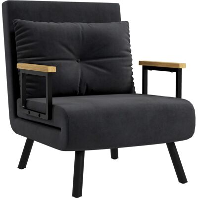 HOMCOM Schlafsessel 4 in 1 Sessel mit Schlaffunktion, 183 x 63 cm Klappbar Schlafsessel mit 5-stufig Verstellbarer Rückenlehne, Lendenkissen und Samtoptik für Wohnzimmer, Schwarz Aosom HOMCOM Schlafsessel 4 in 1 Sessel mit Schlaffunktion, 183 x 63 cm Klappbar Schlafsessel mit 5-stufig Verstellbarer Rückenlehne, Lendenkissen und Samtoptik für Wohnzimmer, Schwarz Aosom