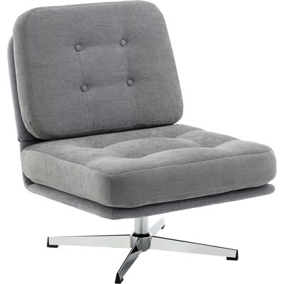 HOMCOM Sessel 360°Drehbarer Loungesessel mit Chenille-Optik, Breiter Sitzfläche, Schneidersitz Polsterstuhl mit Metallbeinen, Gepolstert Relaxsessel Lesesessel für Wohnzimmer, Schlafzimmer, Hellgrau Aosom HOMCOM Sessel 360°Drehbarer Loungesessel mit Chenille-Optik, Breiter Sitzfläche, Schneidersitz Polsterstuhl mit Metallbeinen, Gepolstert Relaxsessel Lesesessel für Wohnzimmer, Schlafzimmer, Hellgrau Aosom