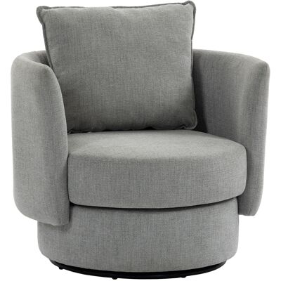 HOMCOM Sessel Wohnzimmer 360° drehbar Loungesessel Relaxsessel mit Kissen Polstersessel Lesesessel mit Leinenoptik, Polsterstuhl für Schlafzimmer Hellgrau Aosom HOMCOM Sessel Wohnzimmer 360° drehbar Loungesessel Relaxsessel mit Kissen Polstersessel Lesesessel mit Leinenoptik, Polsterstuhl für Schlafzimmer Hellgrau Aosom