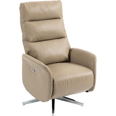 HOMCOM Elektrischer Relaxsessel 160° mit Fußstütze, Gepolstert ergonomisch, Drehbar mit USB- & Type-C-Anschluss, PU-Leder, Braun Aosom HOMCOM Elektrischer Relaxsessel 160° mit Fußstütze, Gepolstert ergonomisch, Drehbar mit USB- & Type-C-Anschluss, PU-Leder, Braun Aosom