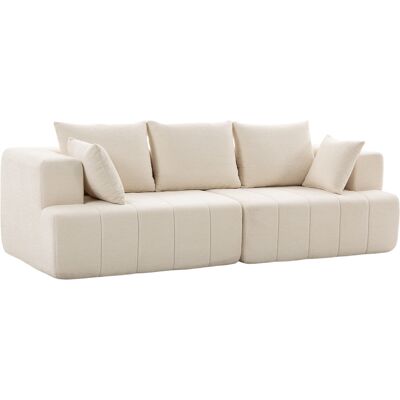 HOMCOM 3‑Sitzer‑Sofa in Chenille 248 cm, modernes Wohnzimmersofa, breite gepolsterte Sitzfläche, Taschenfedern, breite Armlehnen, 2 Kissen, rutschfeste Basis, für Wohnzimmer, Schlafzimmer, beige Aosom HOMCOM 3‑Sitzer‑Sofa in Chenille 248 cm, modernes Wohnzimmersofa, breite gepolsterte Sitzfläche, Taschenfedern, breite Armlehnen, 2 Kissen, rutschfeste Basis, für Wohnzimmer, Schlafzimmer, beige Aosom