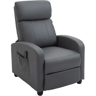 HOMCOM Relaxsessel Fernsehsessel mit Vibrationsmassage, Massagesessel mit Liegefunktion, 2 Massagepunkte, TV Sessel mit Fernbedienung, Seitentasche, Kunstleder für Wohnzimmer, Grau Aosom HOMCOM Relaxsessel Fernsehsessel mit Vibrationsmassage, Massagesessel mit Liegefunktion, 2 Massagepunkte, TV Sessel mit Fernbedienung, Seitentasche, Kunstleder für Wohnzimmer, Grau Aosom