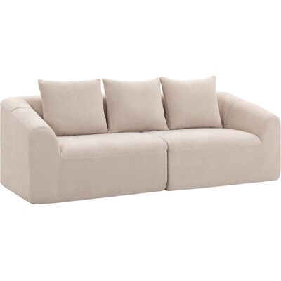 HOMCOM 3 Sitzer Sofa 225 cm Bequeme Couch mit Chenille-Optik, Breiter Sitzfläche Boneless Couch mit 3 Kissen Werkzeugfreie Montage für Wohnzimmer Schlafzimmer Büro Beige Aosom HOMCOM 3 Sitzer Sofa 225 cm Bequeme Couch mit Chenille-Optik, Breiter Sitzfläche Boneless Couch mit 3 Kissen Werkzeugfreie Montage für Wohnzimmer Schlafzimmer Büro Beige Aosom