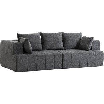 HOMCOM 3-Sitzer-Sofa, Cloud-Sofa aus Chenille mit dicker Federkernpolsterung, breiter und tiefer Sitzfläche, breiten Armlehnen, 2 Kissen, rutschfester Unterseite, grau Aosom HOMCOM 3-Sitzer-Sofa, Cloud-Sofa aus Chenille mit dicker Federkernpolsterung, breiter und tiefer Sitzfläche, breiten Armlehnen, 2 Kissen, rutschfester Unterseite, grau Aosom